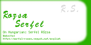 rozsa serfel business card