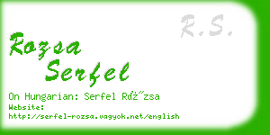 rozsa serfel business card